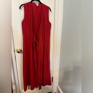 BenSimon sleeveless, linen, wrap dress